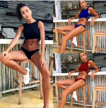 Strap Sexy Metal Buckle Bikini Set