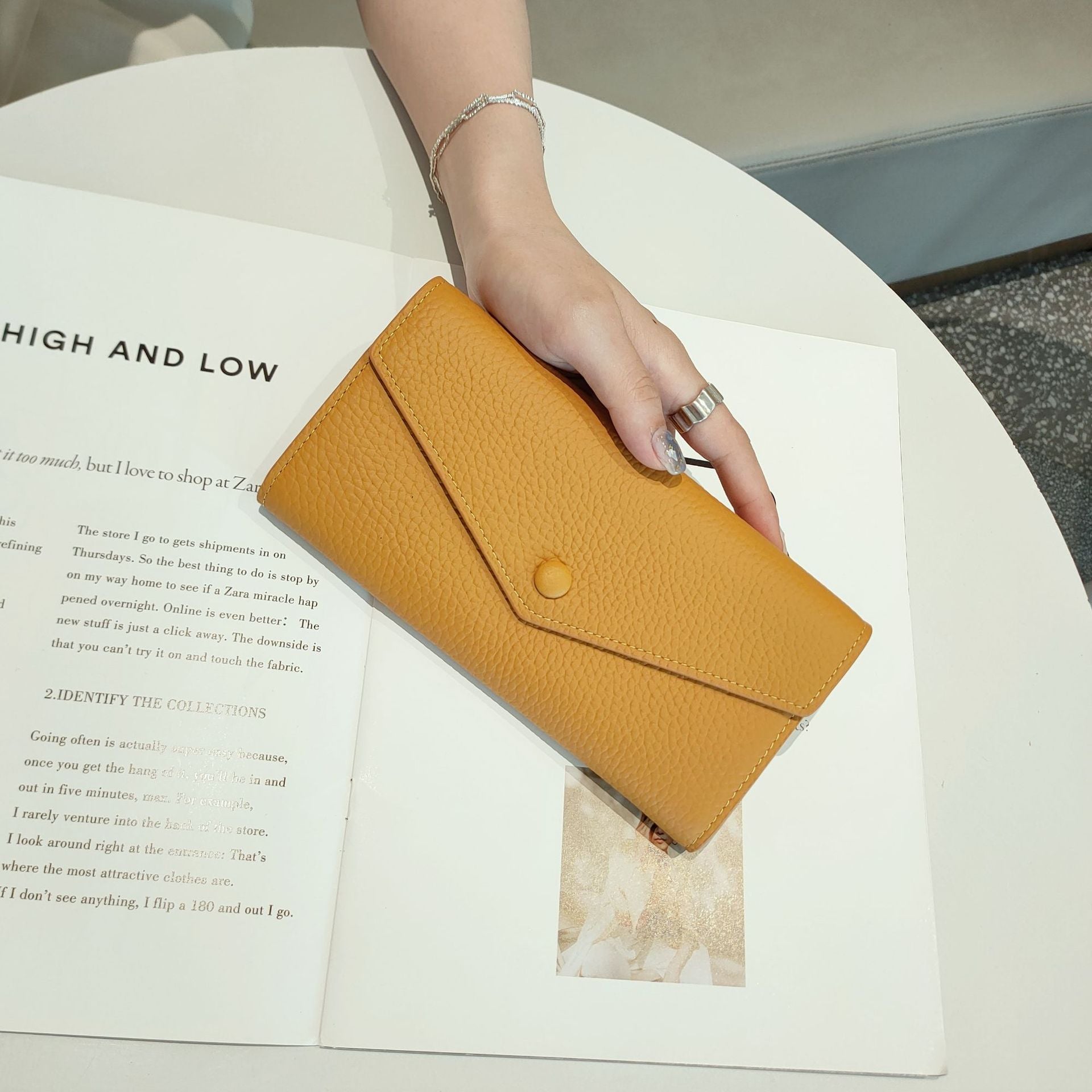 Trendy Korean Style Cowhide Card Coin Purse