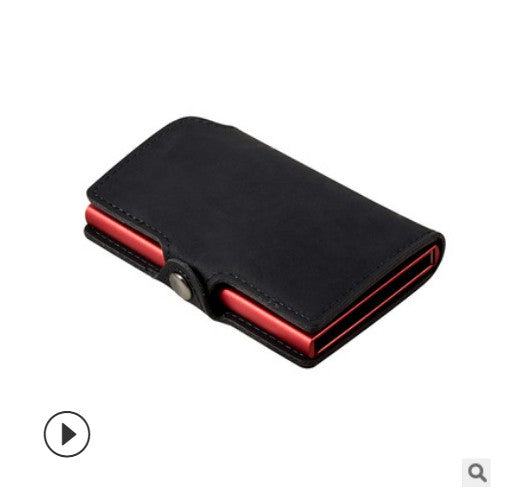 Aluminum Alloy Leather Mini Wallet with Coin Purse