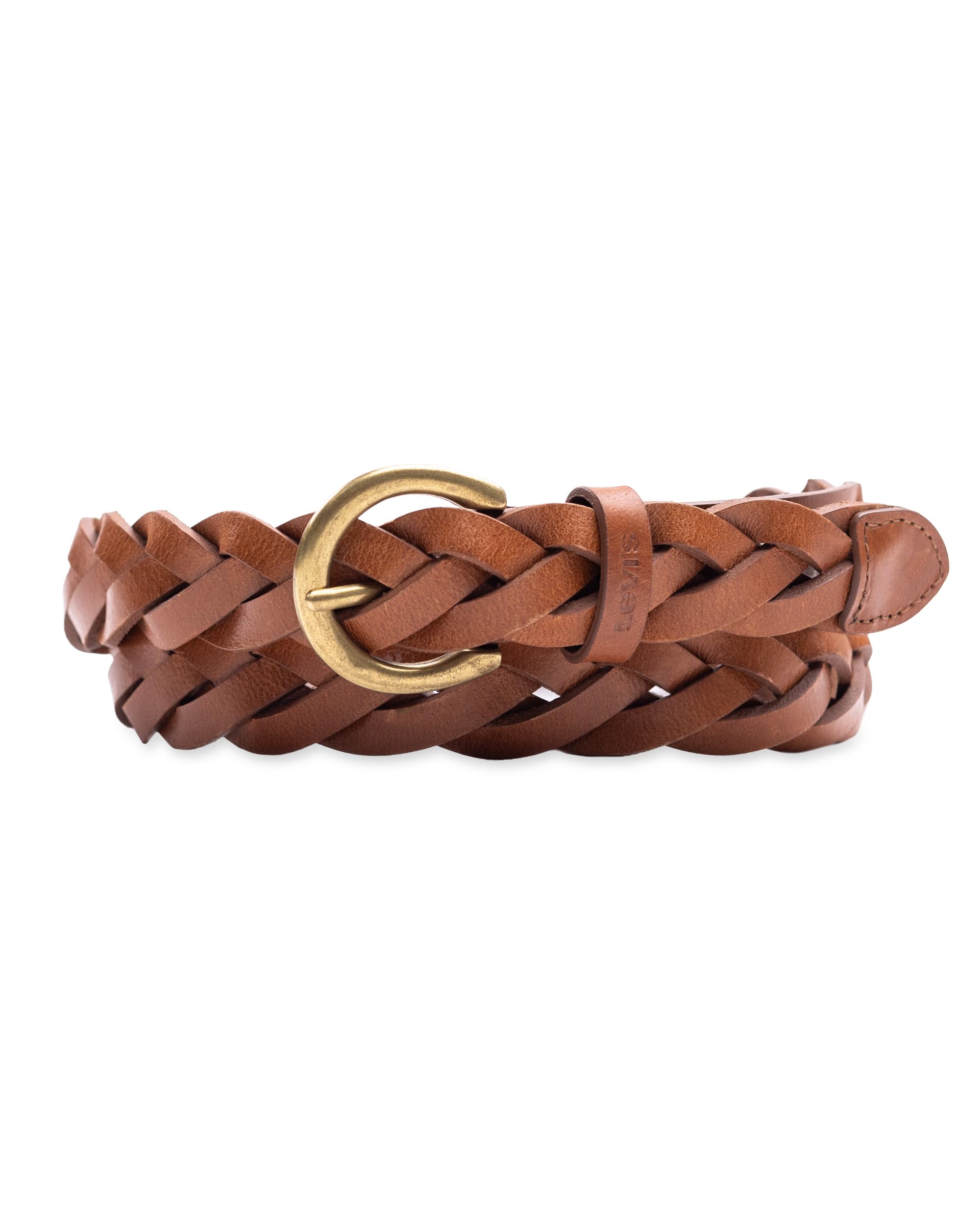 Levis Womens Fully Adjustable Casual Skinny Belt for Jeans Trousers and Dresses Tan Braid Medium