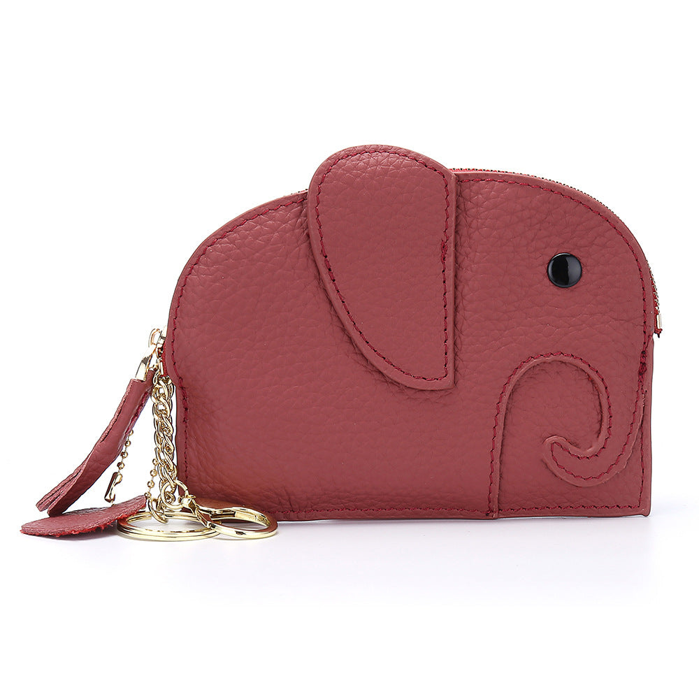 Cute Mini Genuine Leather Elephant Coin Purse
