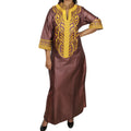 TIDOIRSA African Dresses for WomenEmbroidery Wedding Dress African Attire for Women (3XLBrown)