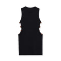 Sleeveless round neck bead knitted hollow dress