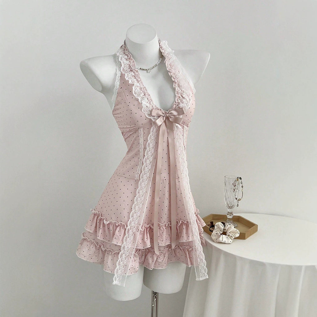 V-neck waist cinched women's dress