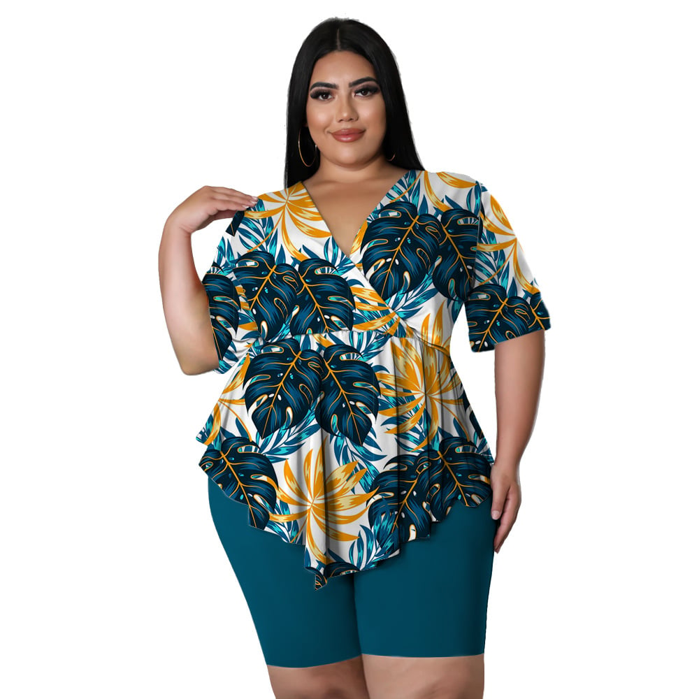 Bohemia Plus Size Printed Sexy Outfit