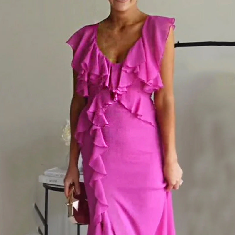 Women's Fashion Sexy Ruffled Dress