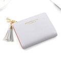 Short Style Women's Zipper Purse with Tassel Detail