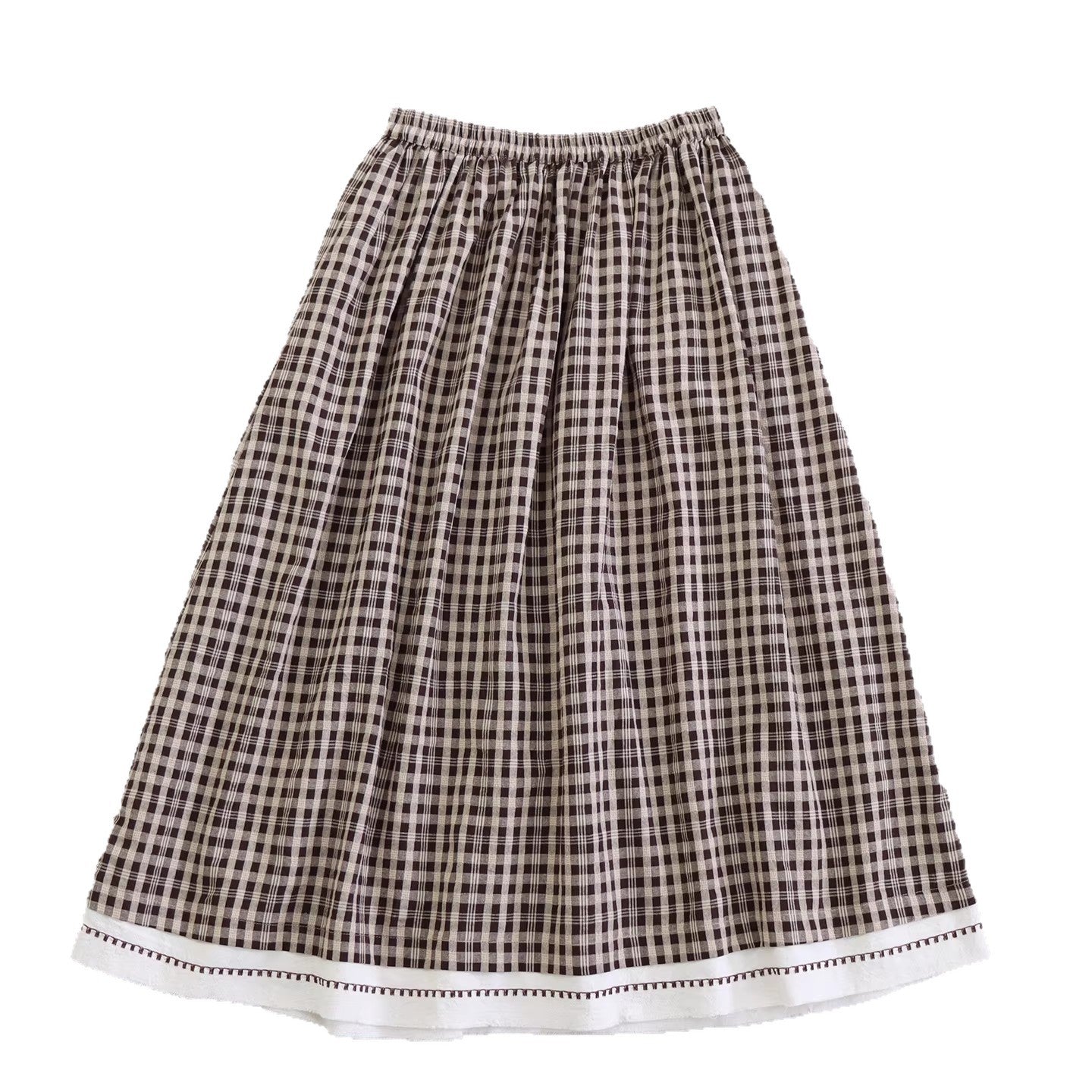 Plaid loose half skirt