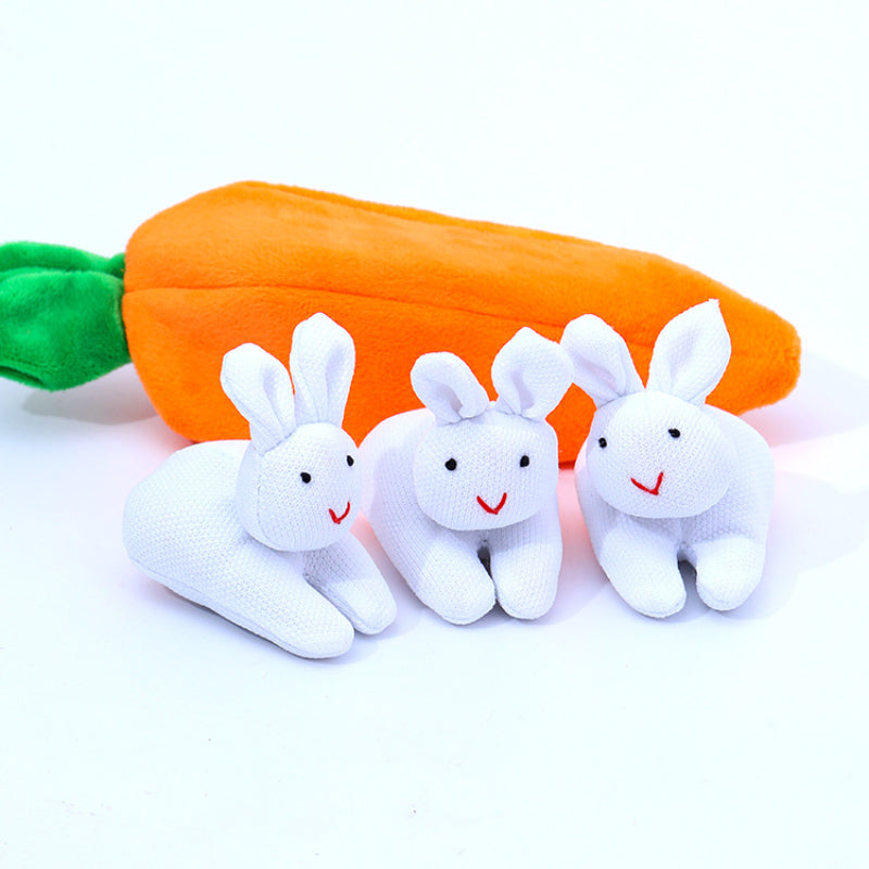 Three Rabbits Carrot Purse - Cute Rabbit Ornament