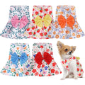 5 Pieces Dog Dresses for Small Dogs Girls Floral Puppy Dresses Pet Dog Princess Bowknot Dress Cute Doggie Summer Outfits Dog Clothes for Yorkie Female Cat Small Pets 5 Styles (Fresh StyleSmall)