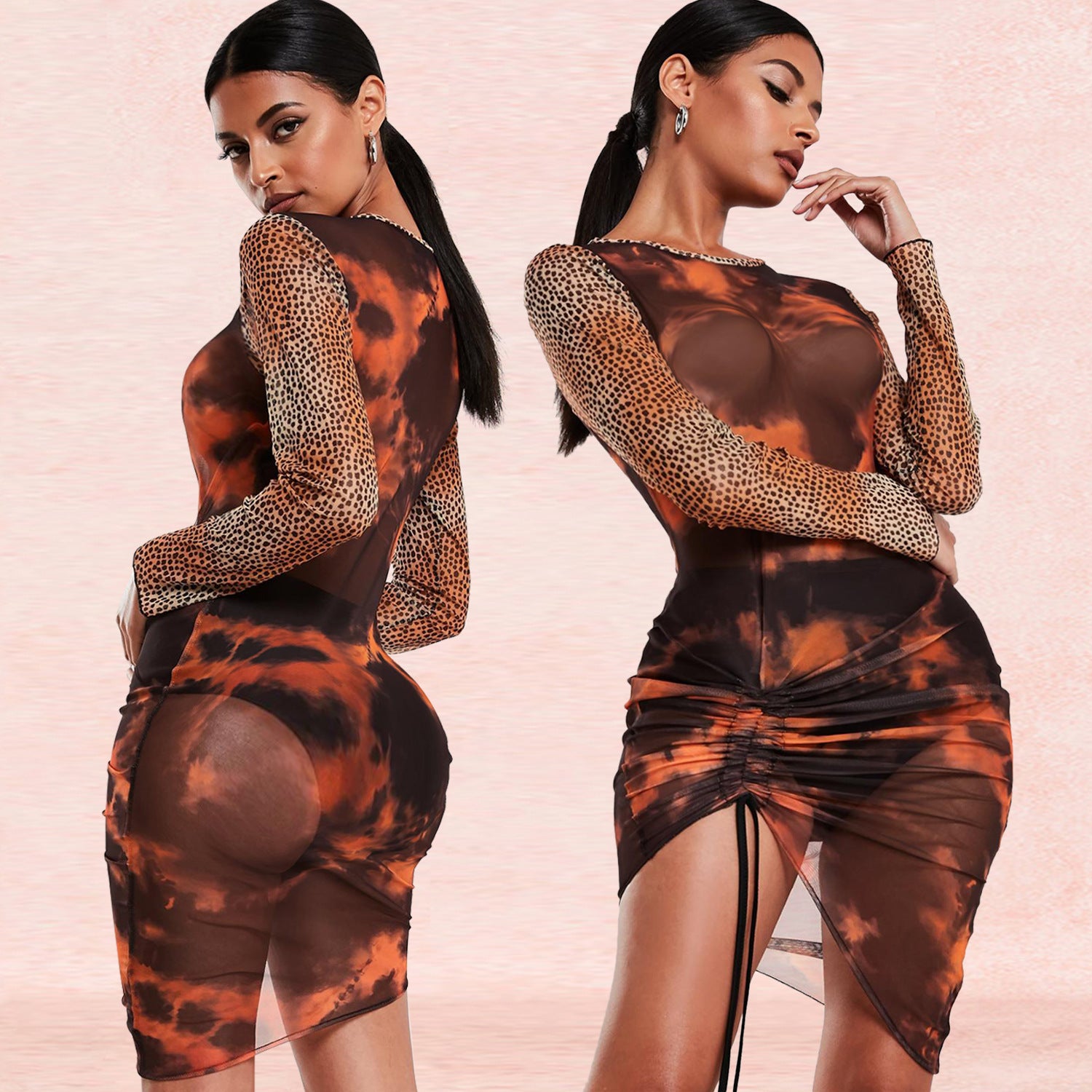 Sexy Mesh Strap Women's Dress