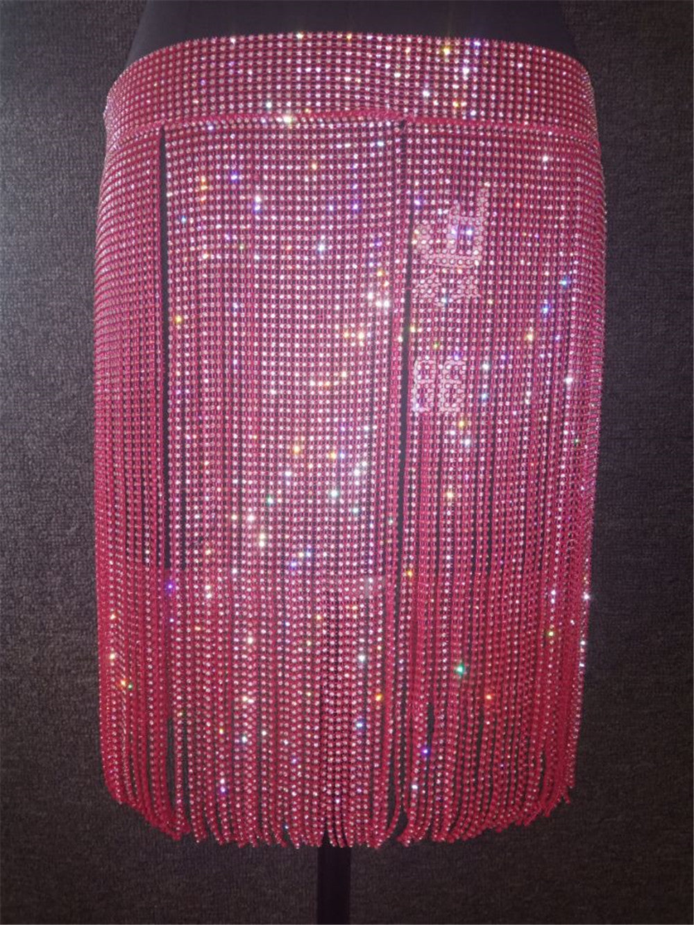 Sexy Rhinestone Strappy Patchwork Women's Skirt