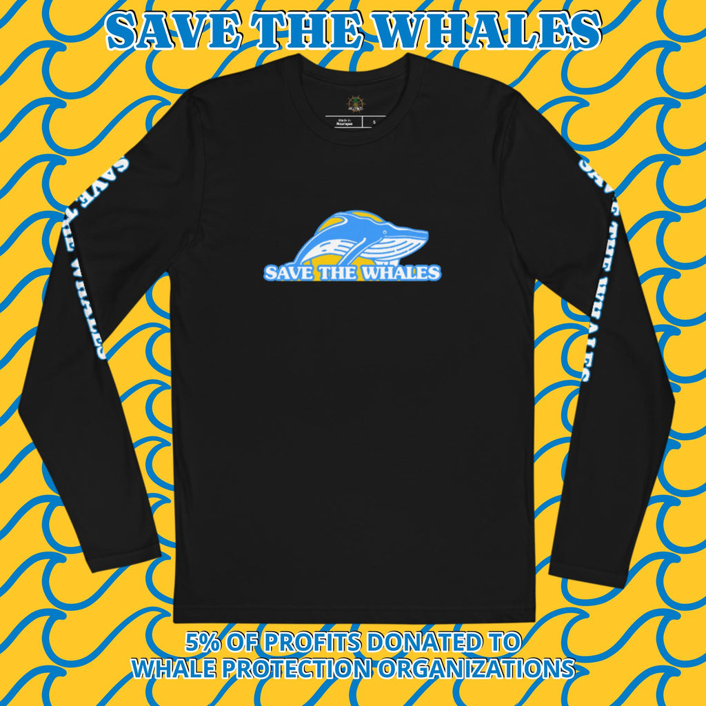 Save the Whales Long Sleeve Fitted Crew