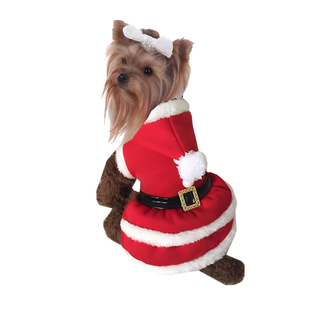 NACOCO Dog Christmas Dresses Cat Xmax Suits Small Pet Haliday Outfits Winter Warm Clothes (Red XL)