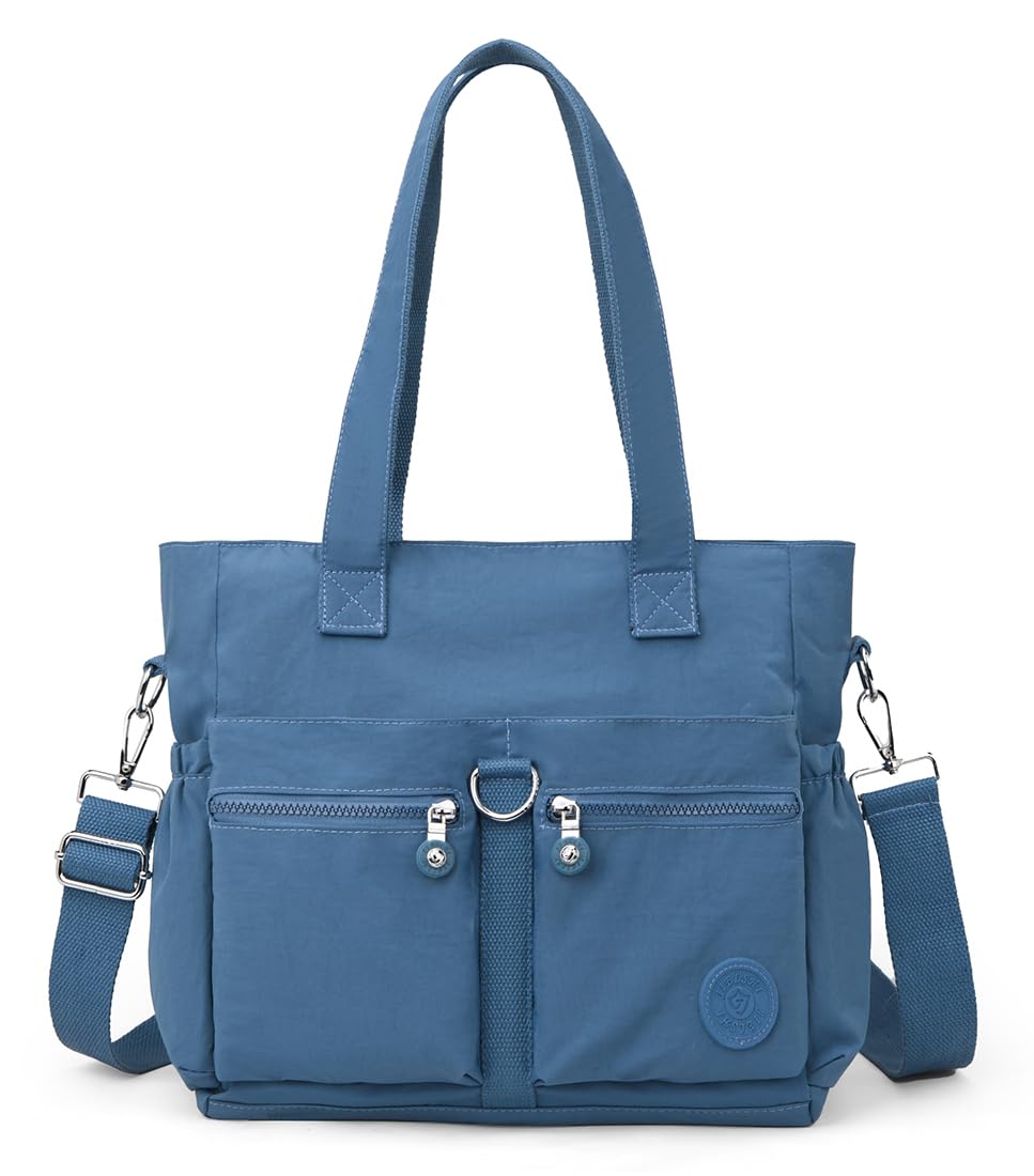 Collsants Tote Bag for Women Nylon Purse and Handbags Tote Purse Crossbody Bag Messenger Bag (blue)