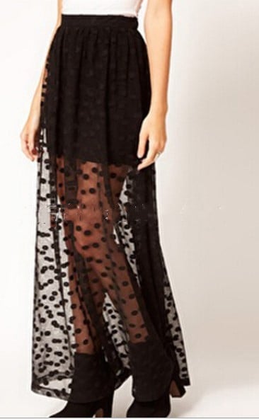 Perspective Polka Dot Mesh Sexy Skirt
