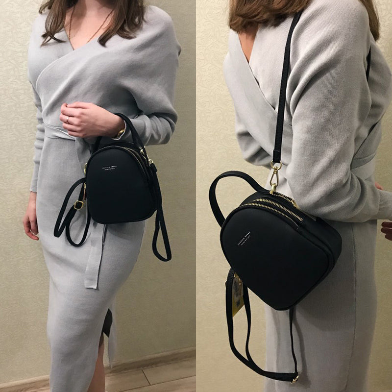 Fashion Leather Mini Backpack Purse for Women