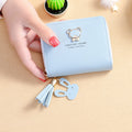 Short Cute Bear Zipper Coin Purse for Students