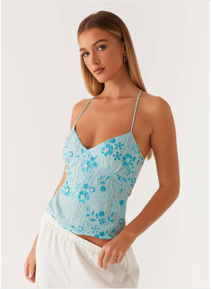 Sexy Embroidered Slim Vest Top