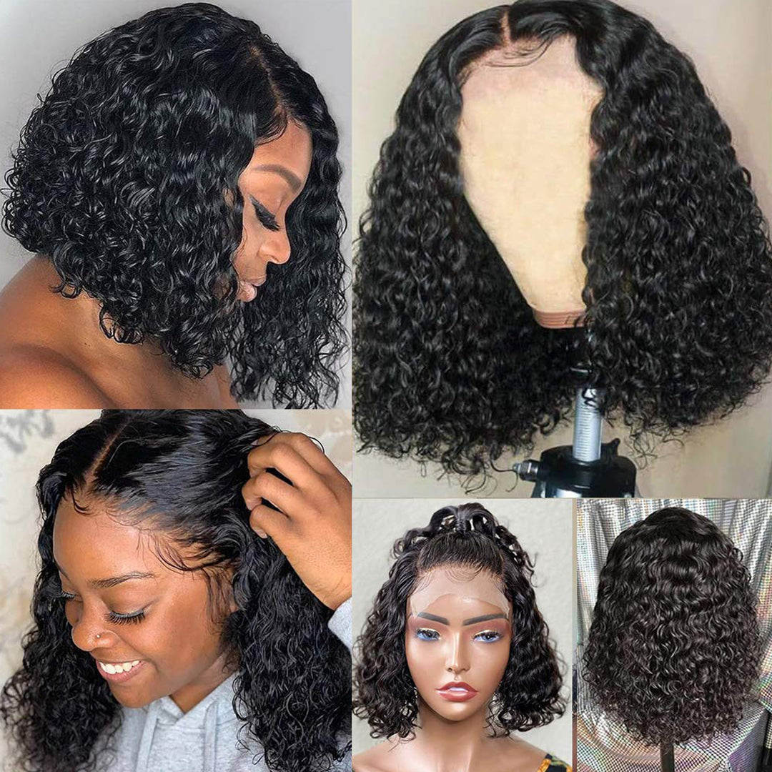 Sunper Queen Short Bob Wig Jerry Curly Human Hair Wigs For Woman
