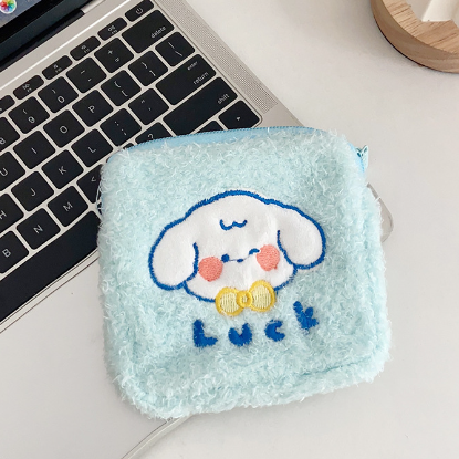 Teddy Velvet Embroidery Bear Coin Purse