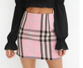Sexy Checkered Midi Skirt