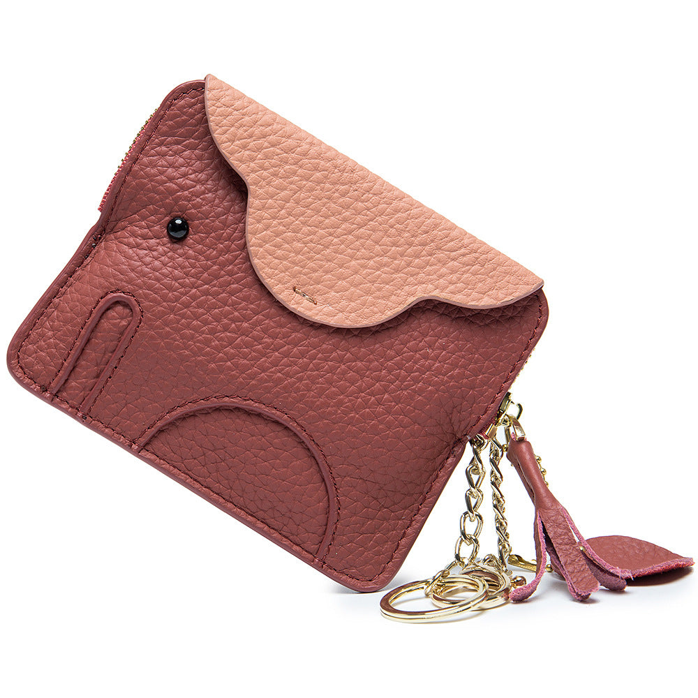 Cute Mini Genuine Leather Elephant Coin Purse