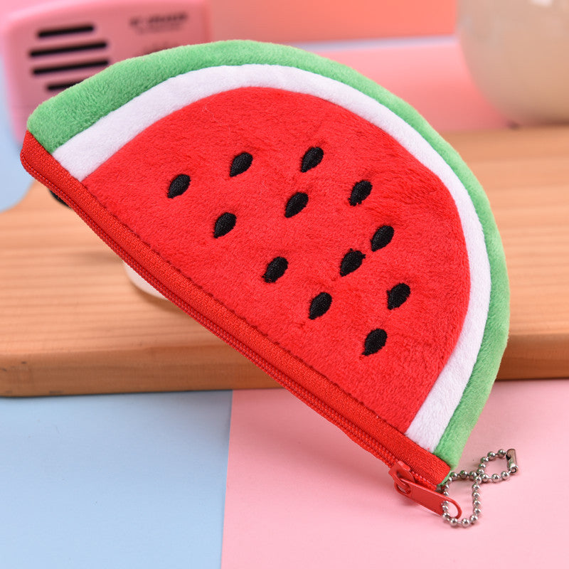 Cute Plush Watermelon Coin Purse & Storage Bag