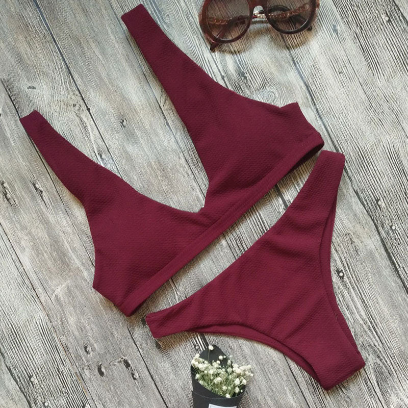 Women's Solid Color Sexy Bikini Swimsuit