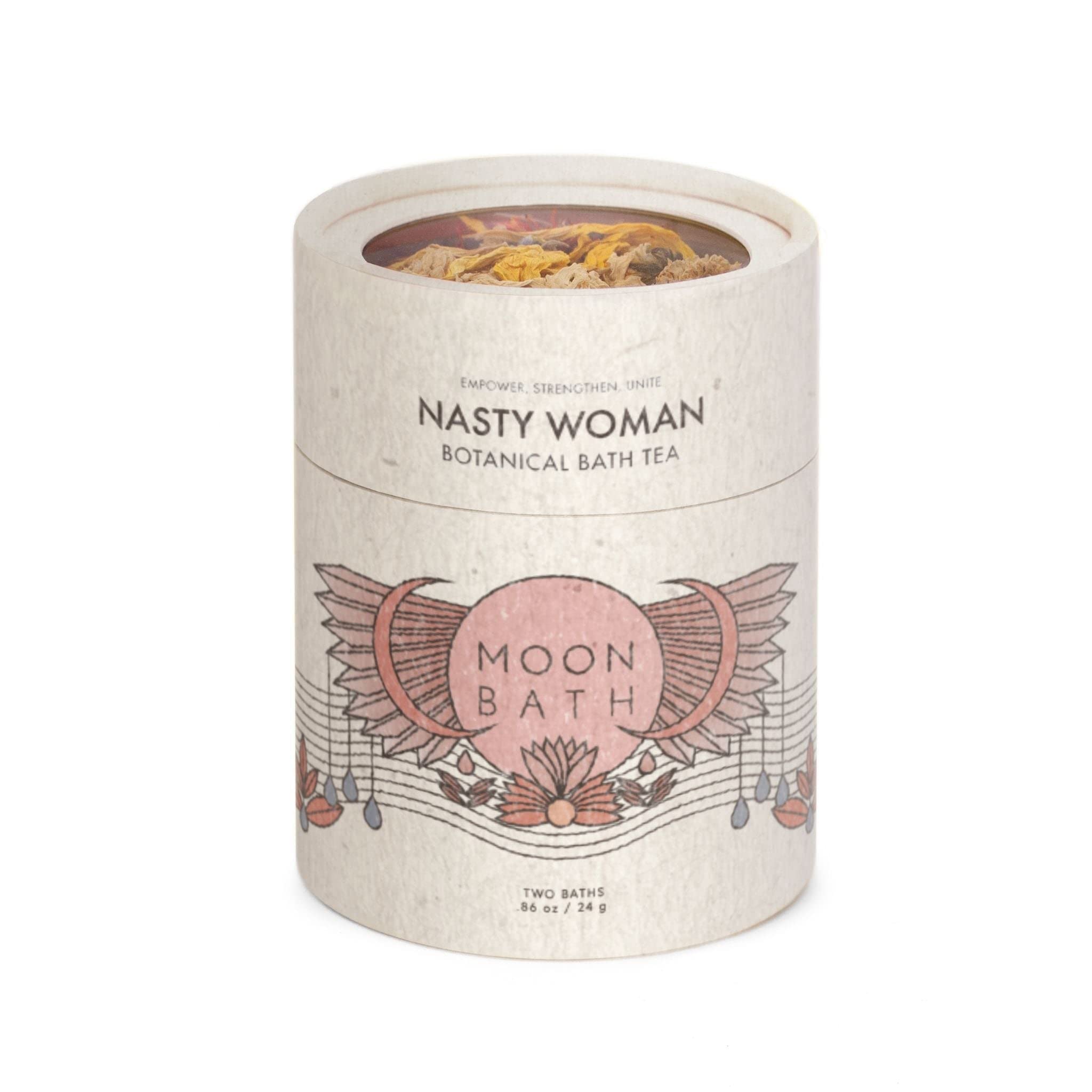 Nasty Woman Botanical Bath Tea | Herbal Bath Soak for Power & Courage w/Saffron Damiana & Sunflower. Organic & Natural Body Care. for Every Woman who Needs Support. Loose Leaf Flowers 8 fl oz