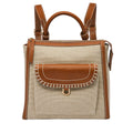 Fossil Parker Backpack Purse Saddle/Natural Colorblock