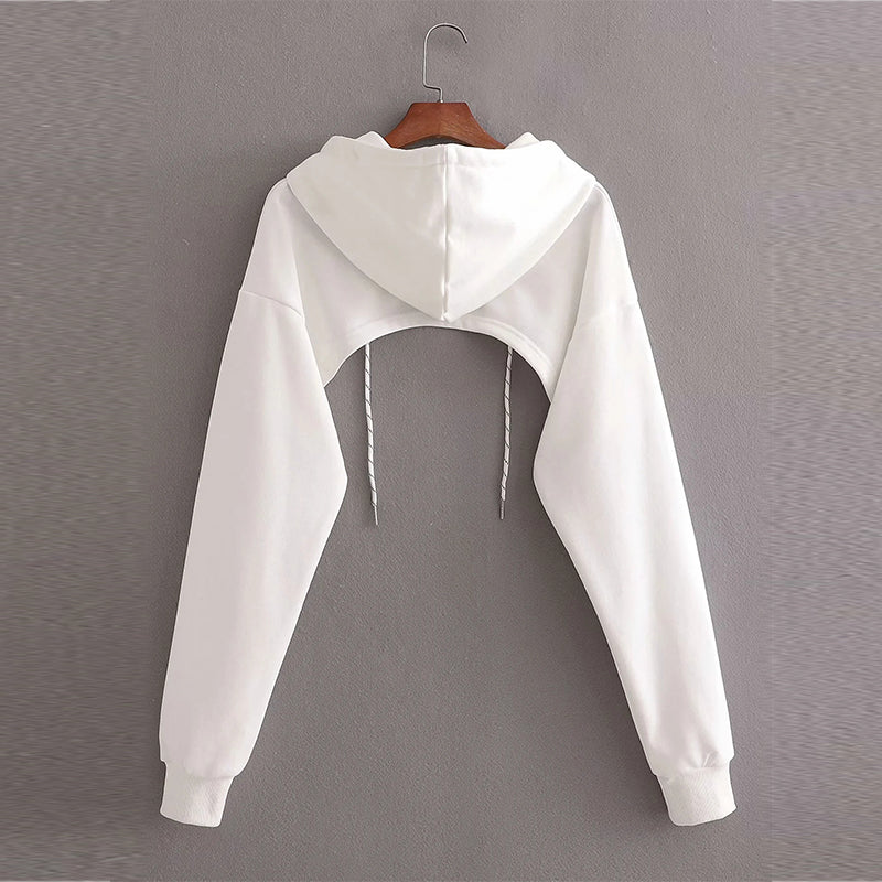 Women’s Summer Sexy Short Hoodie with Drawstring