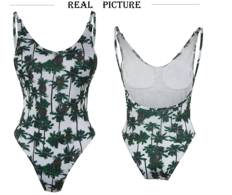 Sexy Backless Printed One-Piece Swimsuit