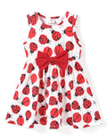 PATPAT Toddler Girl Dress Sleeveless Bowknot Girls Summer Dresses Print Casual Sundress 4-5 Years