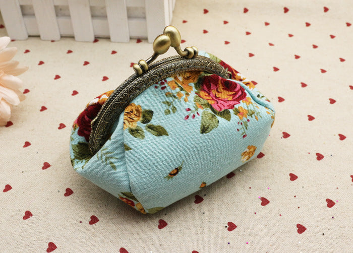 Creative Canvas Coin Purse with Gold Material