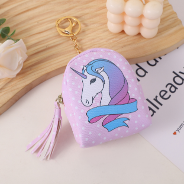 Unicorn Coin Purse and Keychain Cartoon Wallet