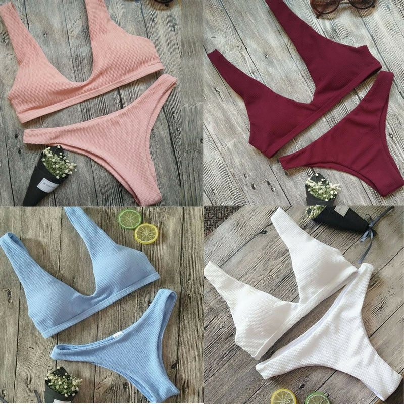 Women's Solid Color Sexy Bikini Swimsuit