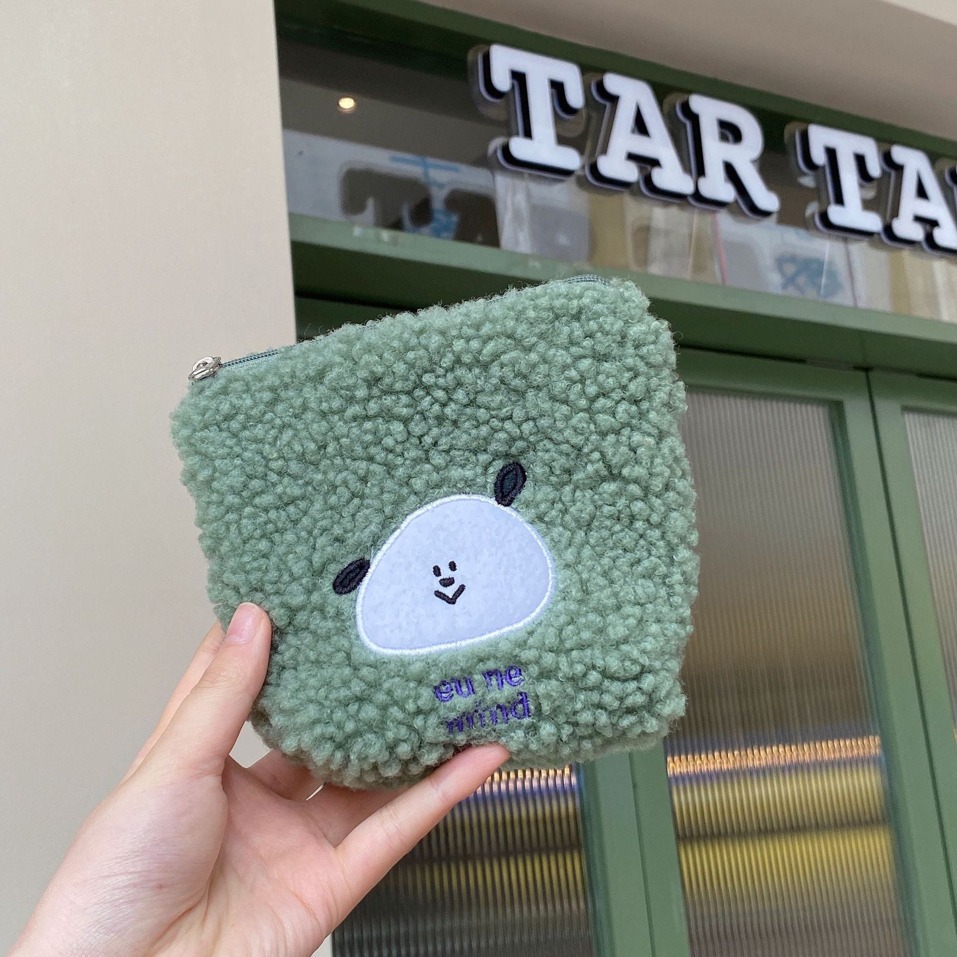 Teddy Velvet Embroidery Bear Coin Purse