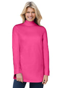 Woman Within Womens Plus Size Perfect Mockneck Tunic - M Raspberry Sorbet