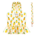 PETPUBGNZS Small Dog Dress Harness and Leash Set Cute Princess Birthday Dog Dresses Soft Fruit Print Puppy Dresses Girl Dog Clothes for Small Dogs Cats Chihuahua Yorkie Shih Tzu (Yellow PineappleM)