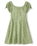 The Childrens Place Girls Short Sleeve Everday Dresses Lt Cactus Floral