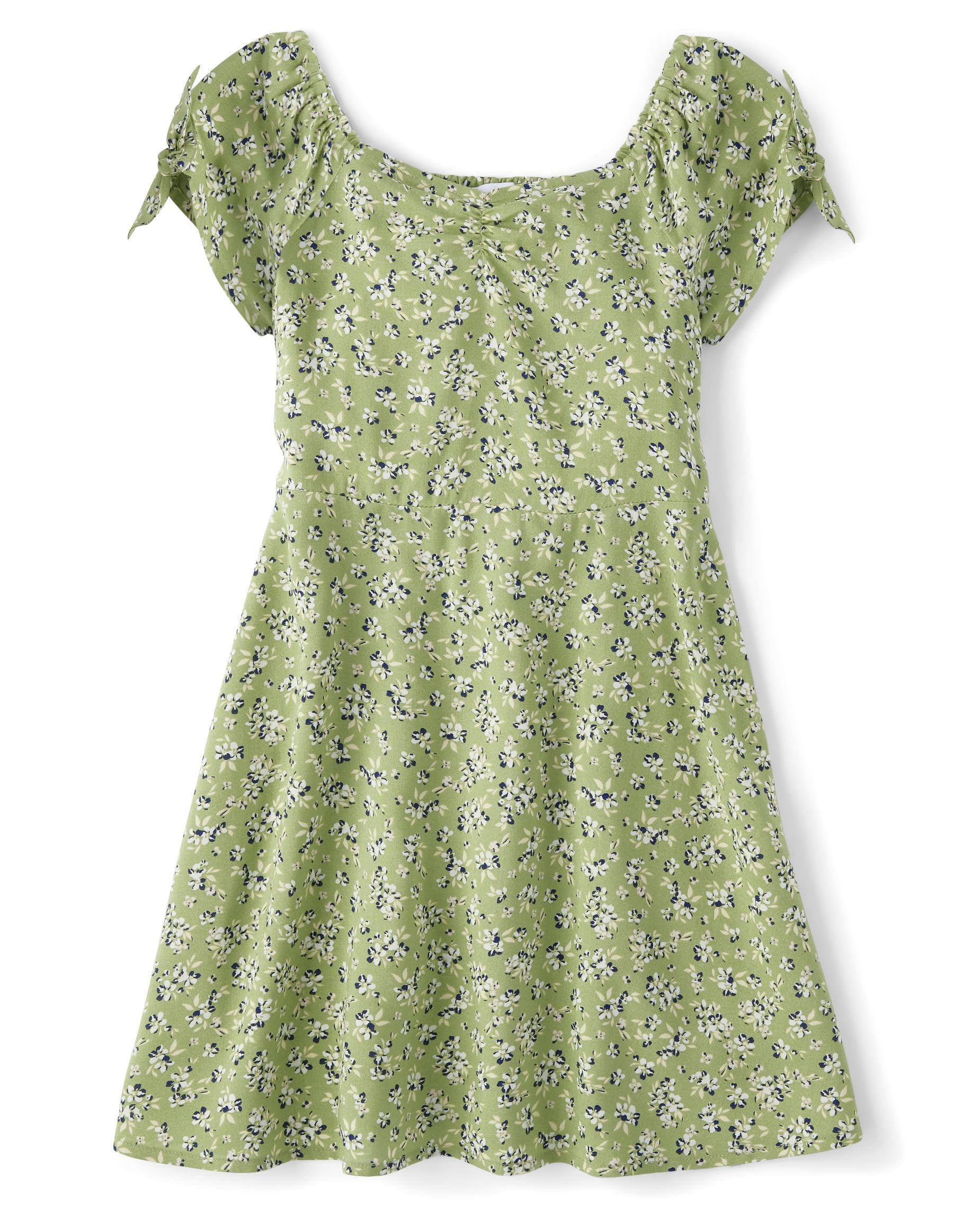 The Childrens Place Girls Short Sleeve Everday Dresses Lt Cactus Floral