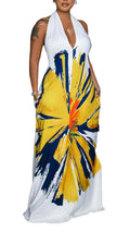 Sexy White Dresses for Women Summer Floral Print Backless Long Maxi Dress Party Club Outfits Halter S