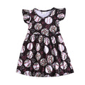 Toddler Girls Baseball Dresses Autumn Sports Ruffle Bottom Flutter Sleeve Apparel 4-5T