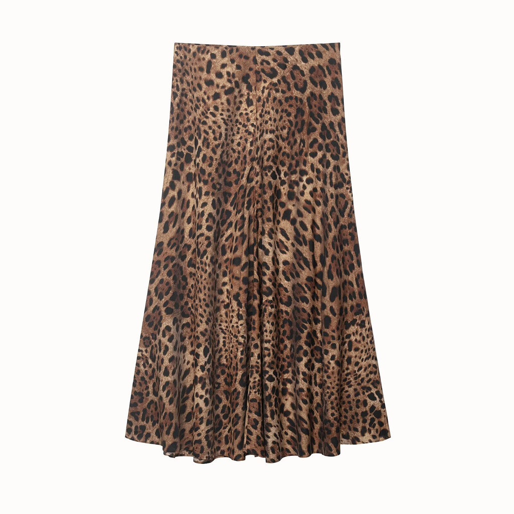 Commuting style elegant and versatile satin half length skirt