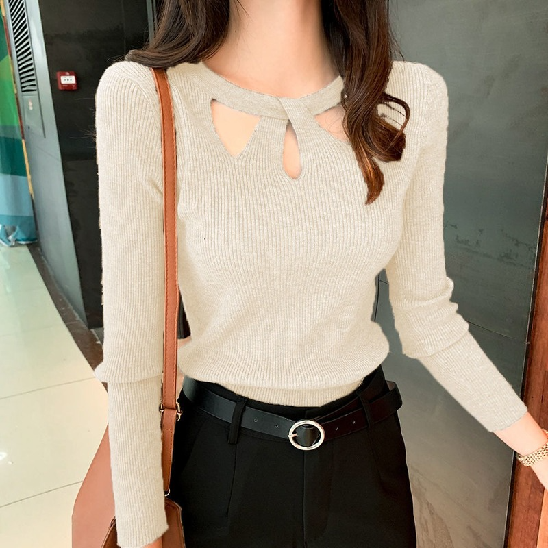 Slim Elastic Women's Sexy Hollow Sweater