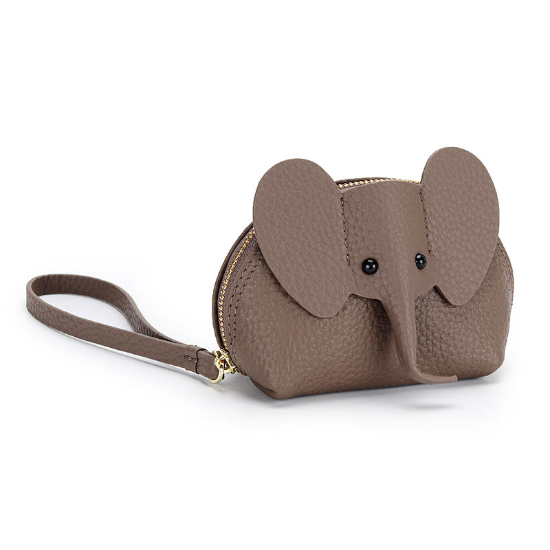 Cute Leather Cartoon Elephant Coin Purse