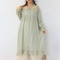 Loose single breasted long sleeved dress