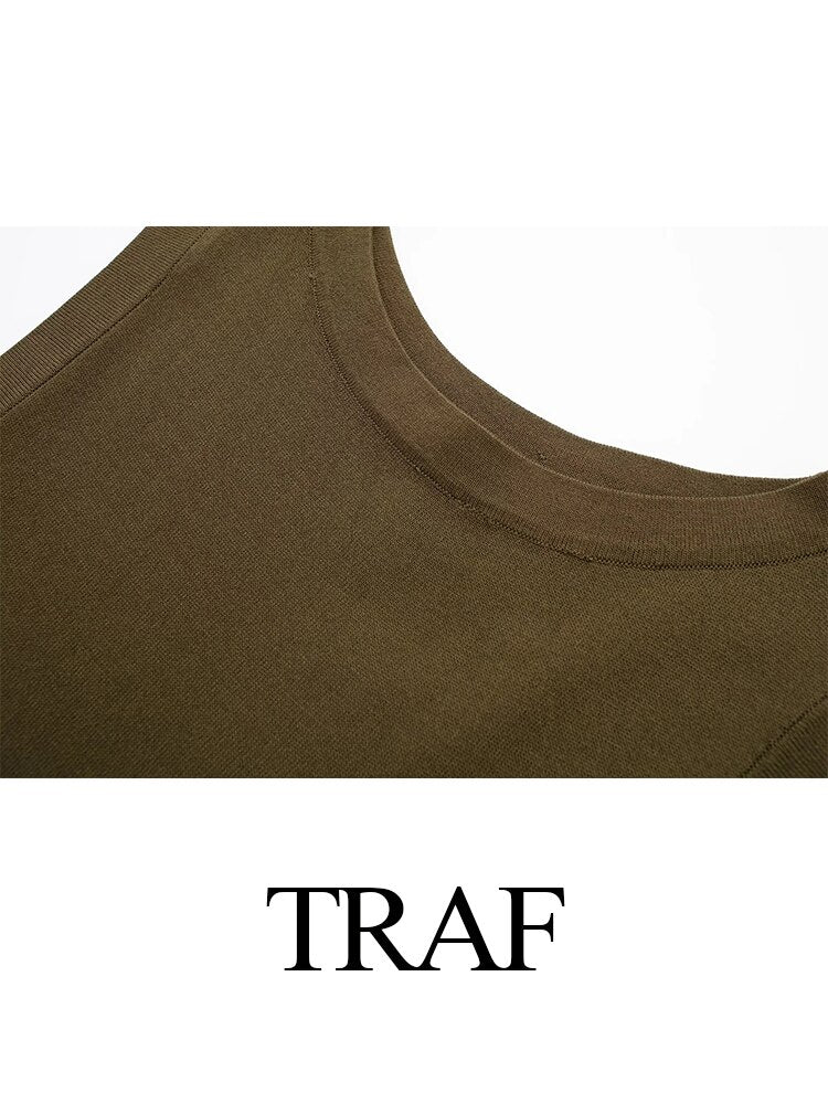 TRAF Summer Sexy Women Bodycon Dress O Neck Sleeveless Skinny Female Midi Long Dresses Female Dresses Vestidos Mujer