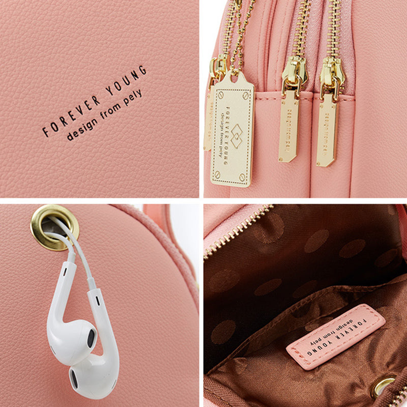 Fashion Leather Mini Backpack Purse for Women